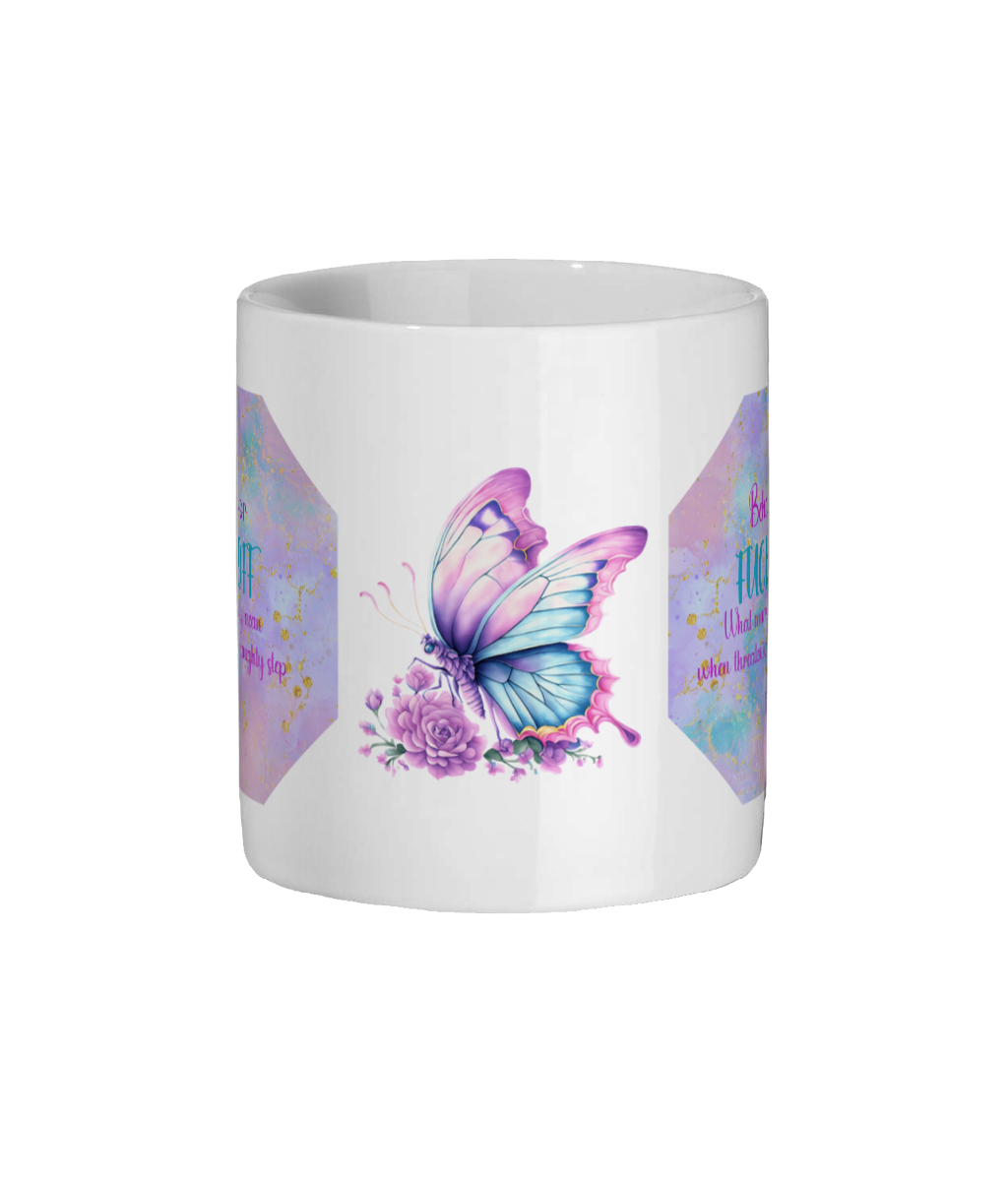 “Behave or F*ck Off Mug – Funny Mummy Mug | 11oz Glossy Ceramic | Humorous Mum Life Coffee Cup | Muma Prints”