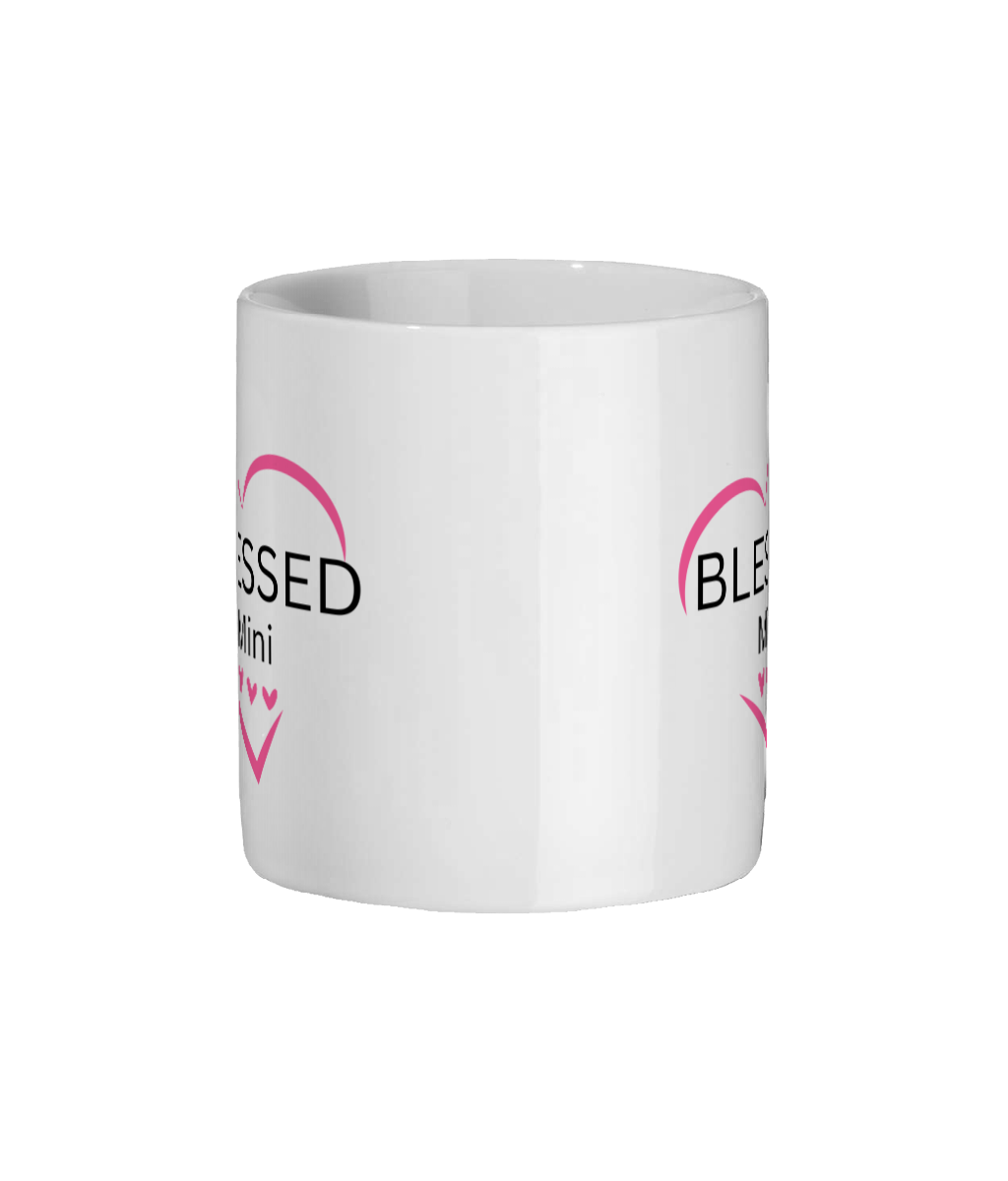 “Blessed Mini Mug – 11oz Glossy Ceramic Mug | Muma & Mini Matching Gift | Cute Pink Heart Design”